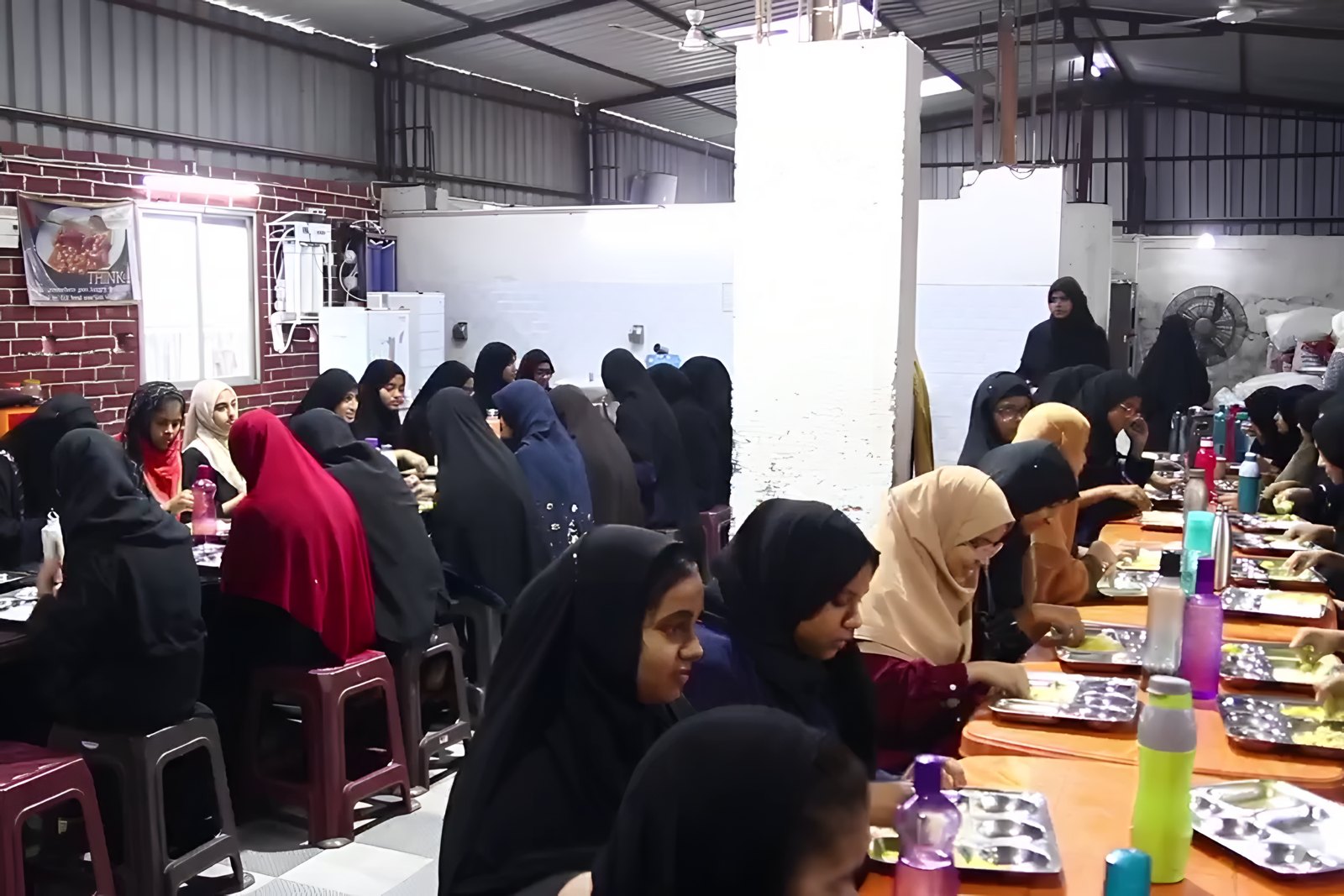 Students sharing a meal together